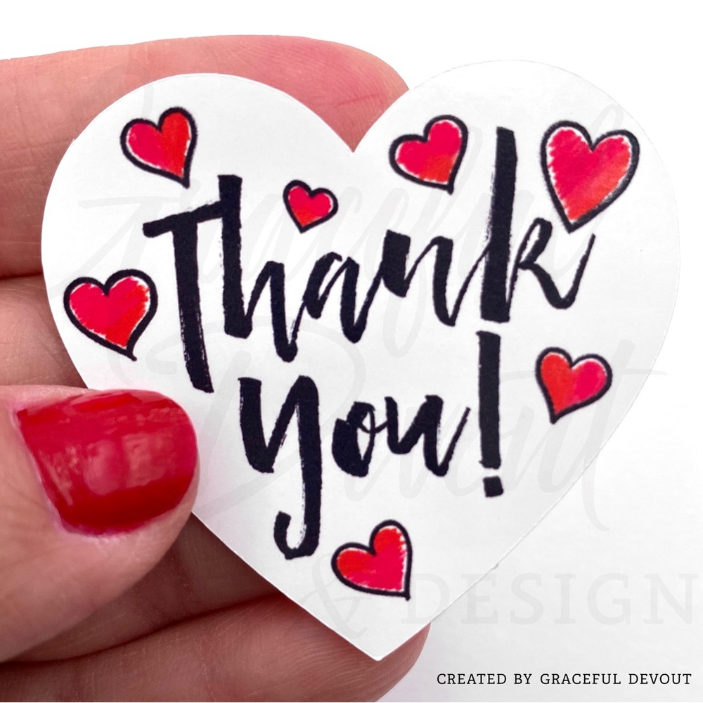 Thank You!- 2" (inches) (48ct.) Stickers - Picture 2 of 3